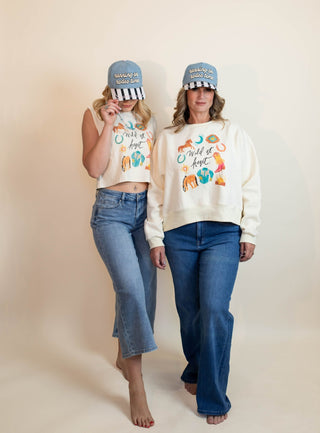 Wild at Heart Cropped Sweatshirt - 140 Sweatshirts + Sweaters - The Farmhouse
