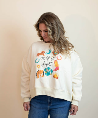 Wild at Heart Cropped Sweatshirt - 140 Sweatshirts + Sweaters - The Farmhouse