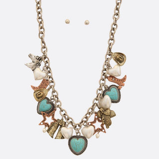 Wild Heart Horse Charm Necklace, Multi Color - The Farmhouse