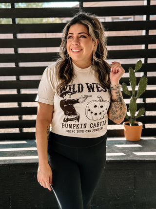 Wild West Pumpkin Carvin Western Boho Unisex Graphic Tee, Natural - The Farmhouse