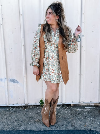 Wildflower Daze Boho Western Babydoll Dress, Paisley Print - The Farmhouse