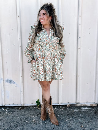 Wildflower Daze Boho Western Babydoll Dress, Paisley Print - The Farmhouse