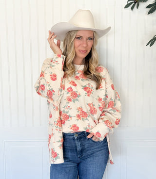 Wildflower Edge Thermal Sweatshirt - 100 Casual Tops - The Farmhouse