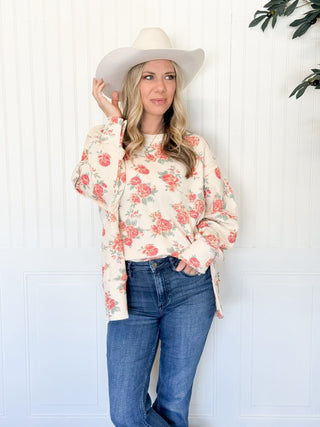Wildflower Edge Thermal Sweatshirt - 100 Casual Tops - The Farmhouse