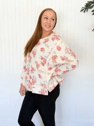 Wildflower Edge Thermal Sweatshirt - 100 Casual Tops - The Farmhouse