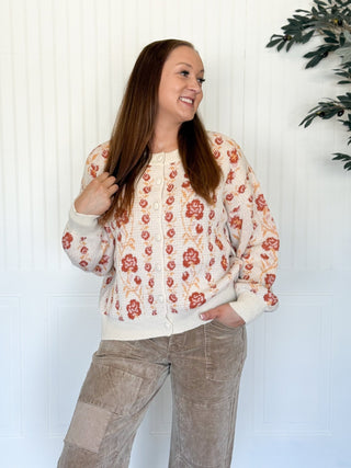 Wildflower Haven Floral Knit Cardigan - 150 Kimonos + Cardigans - The Farmhouse