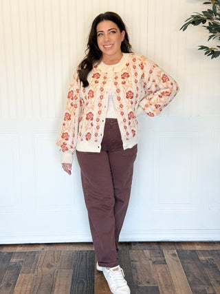 Wildflower Haven Floral Knit Cardigan - 150 Kimonos + Cardigans - The Farmhouse