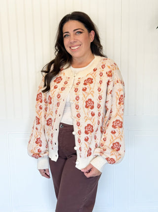 Wildflower Haven Floral Knit Cardigan - 150 Kimonos + Cardigans - The Farmhouse