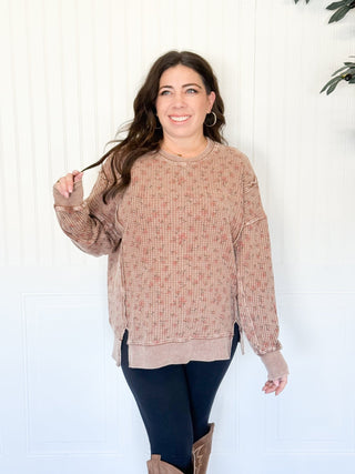 Wildflower Mineral Wash Floral Pullover, Mocha - 140 Sweatshirts + Sweaters - The Farmhouse