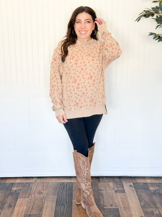 Wildflower Mineral Wash Pullover, Cream - 140 Sweatshirts + Sweaters - The Farmhouse