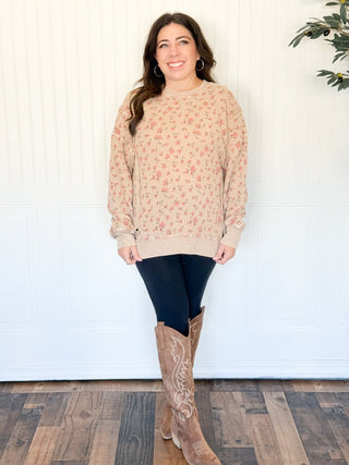 Wildflower Mineral Wash Pullover, Cream - 140 Sweatshirts + Sweaters - The Farmhouse