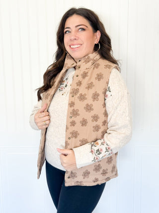 Wildflower Padded Vest, Mocha - 160 Outerwear - The Farmhouse