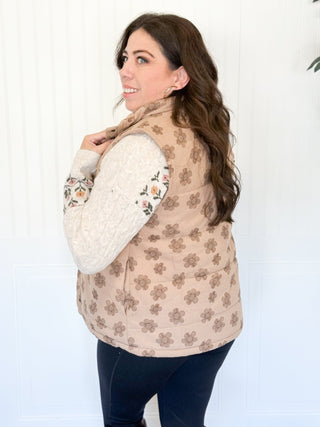 Wildflower Padded Vest, Mocha - 160 Outerwear - The Farmhouse