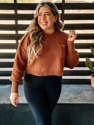 Willow Athleisure Boxy Crop Top, Brown - The Farmhouse