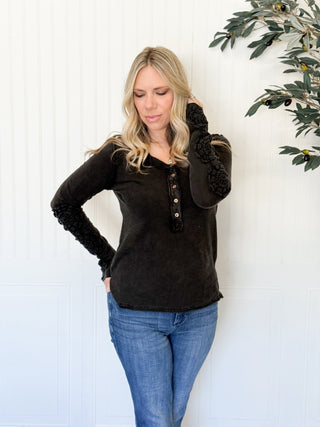 Willow Lace Washed Long Sleeve Top - 100 Casual Tops - The Farmhouse