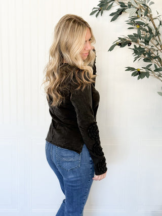 Willow Lace Washed Long Sleeve Top - 100 Casual Tops - The Farmhouse