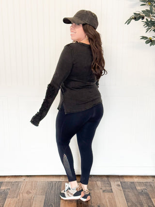 Willow Lace Washed Long Sleeve Top - 100 Casual Tops - The Farmhouse