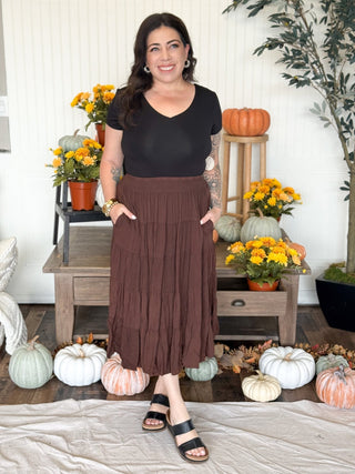 Willow Tiered Midi Skirt - 220 Shorts + Skirts - The Farmhouse