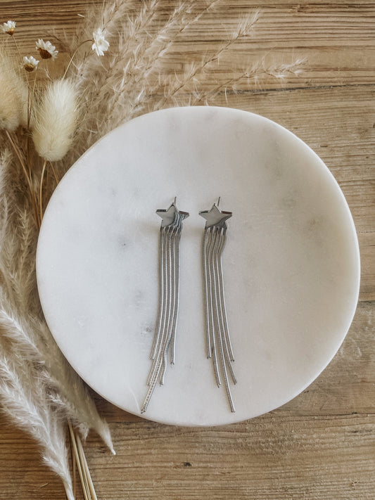 Wish Upon A Star Earrings - Silver - The Farmhouse