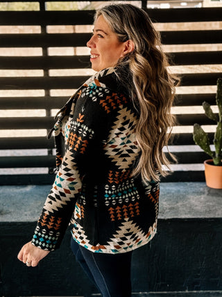 With the Wind Western Boho Aztec Tribal Hoodie - The Farmhouse