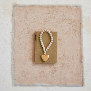 Wood Bead Garland w/ Heart - The Farmhouse