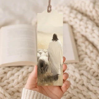 Wood Bookmark Jesus Sheep - The Farmhouse