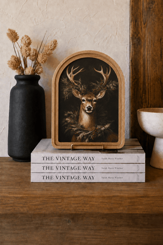 Wreath Deer 8.25x11" Arch Framed Art - 420 Home Decor - The Farmhouse