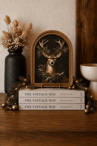 Wreath Deer Arch Framed Art 6x8" - 420 Home Decor - The Farmhouse