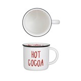 Stoneware Mug w / Black Rim  Hot Cocoa