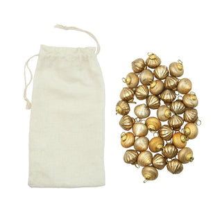 Embossed Mercury Glass Ornaments in Muslin Bag