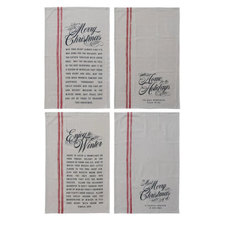 Christmas Sayings Stripe Tea Towel