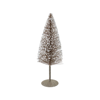 Plastic Bottle Brush Tree w / Glitter & Foam Microbeads , Gold