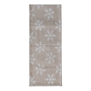 Woven Recycled Fabric Jacquard Table Runner with Snowflake Pattern