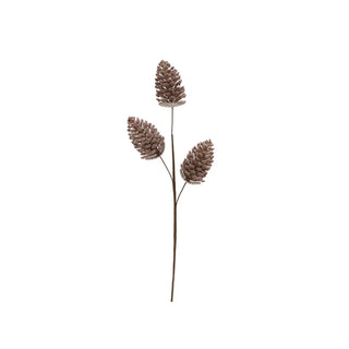 Faux Beaded Pinecone Stem w / Glitter