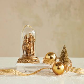 Cloche Holy Family Ornament w / LED