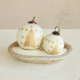 4 " Round Hand-Painted Glass Ball Ornament