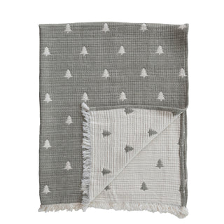 Kantha stitch throw folded