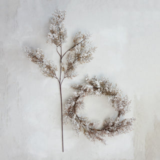 CREATIVE CO-OP Faux Juniper Branch, Brown and Snow Finish