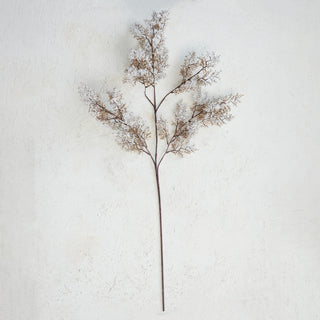 CREATIVE CO-OP Faux Juniper Branch, Brown and Snow Finish