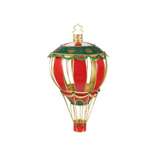 Oversized metal hot air balloon ornament, multicolor