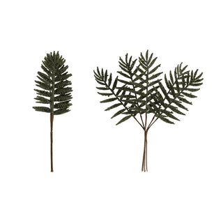 CREATIVE CO-OP Faux Leaf Pick with Beads, Green