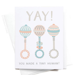 You Made A Tiny Human! Baby Rattles Greeting Card - 423 Stationery - The Farmhouse
