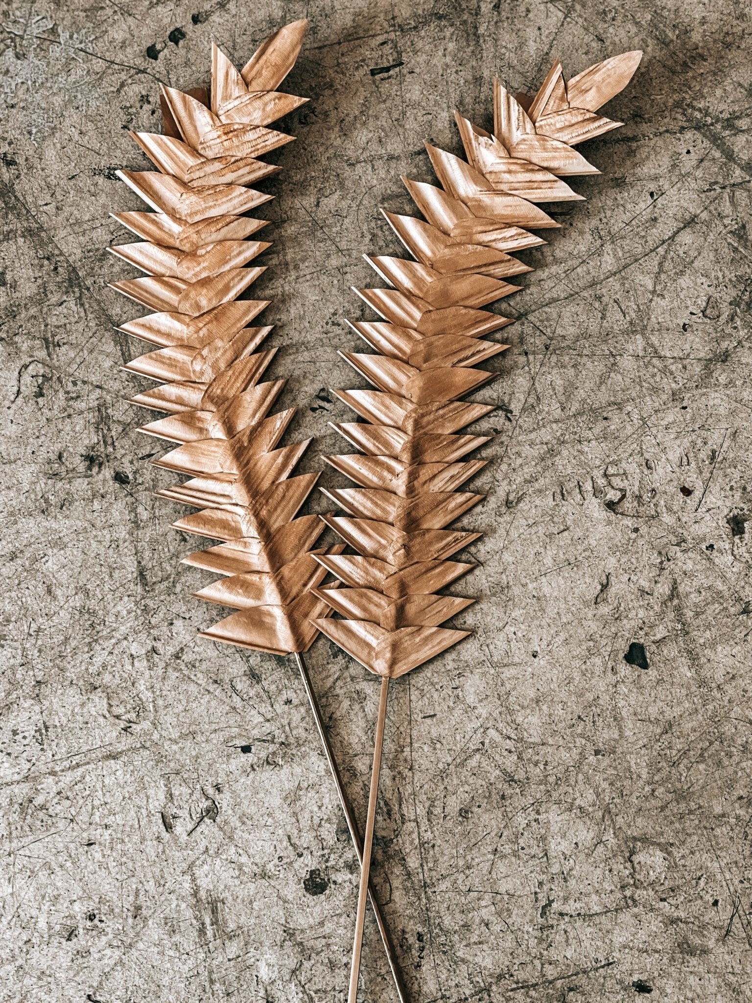 32" Dried Natural Palm Pick - Brushed Gold - The Farmhouse AZ