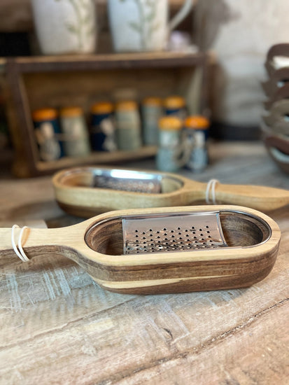 Acacia Wood and Stainless Steel Grater - The Farmhouse