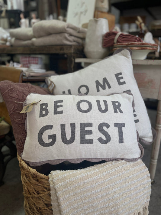Be Our Guest/Polka Dot Reversible Pillow - The Farmhouse