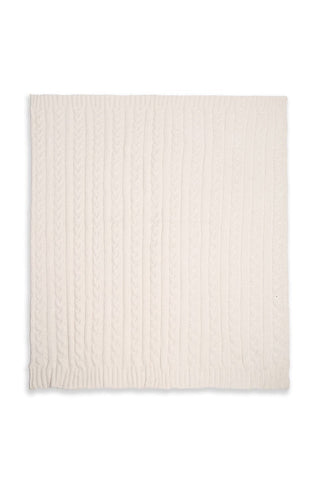 Braided Cable Knit Throw - Ivory - The Farmhouse AZ