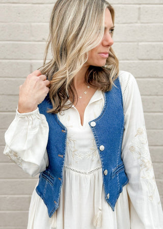 Cassidy Denim Vest - The Farmhouse