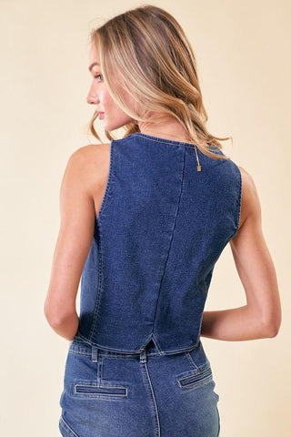 Cassidy Denim Vest - The Farmhouse