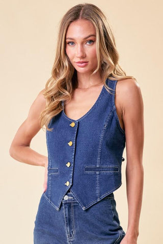 Cassidy Denim Vest - The Farmhouse