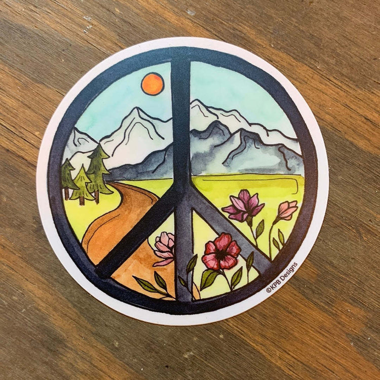 Circle peace sign sticker - The Farmhouse AZ